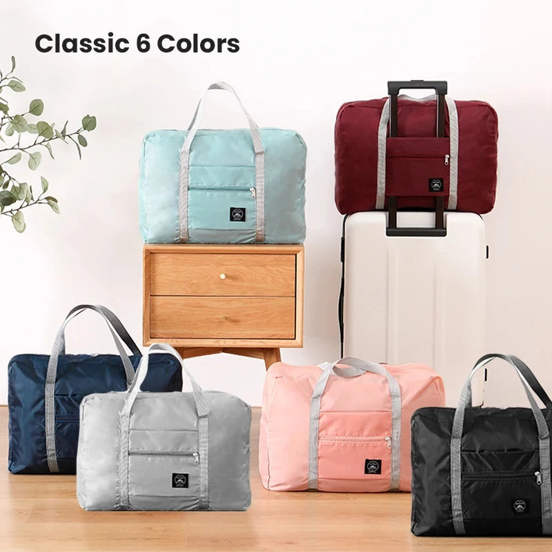 Foldable travel duffel bag for women with large capacity and lightweight design, ideal for carry on, sports, and weekend trips

