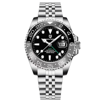 Pagani Design GMT automatic watch for men with dual time zone function

