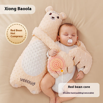 Palm-shaped baby soothing pillow for anti-startle and calming sleep

