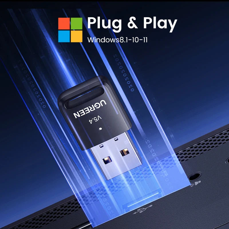 UGREEN Bluetooth USB Adapter for PC - Wireless Audio and Keyboard Connection

