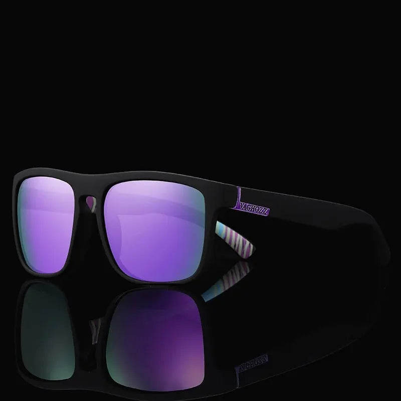 Vaghozz Brand Classic Sunglasses Men UV400 in square black frames
