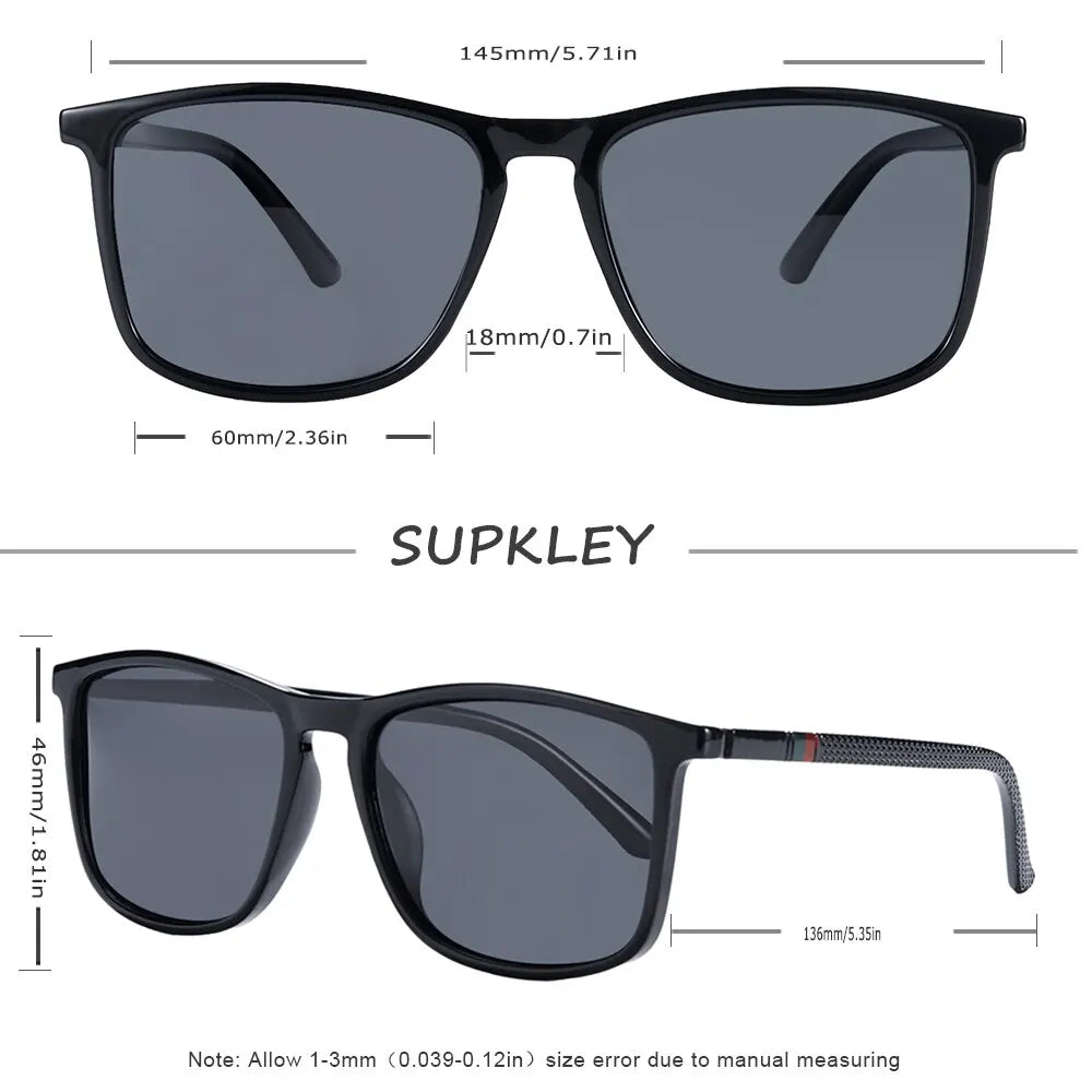 Men’s polarized sports sunglasses with lightweight square frame