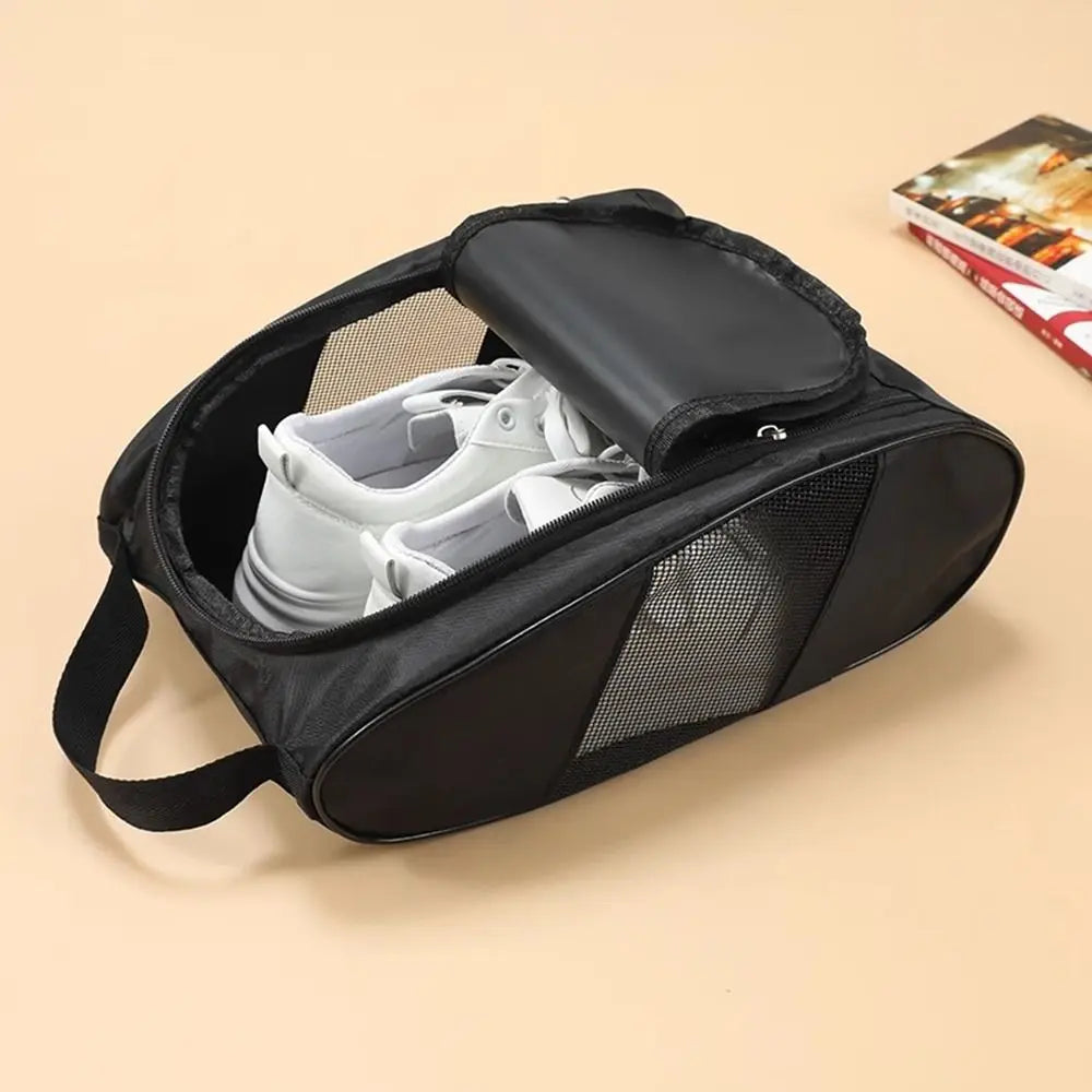 Portable Oxford Cloth Golf Shoe Bag with Breathable and Dustproof Design for Sports Footwear Storage