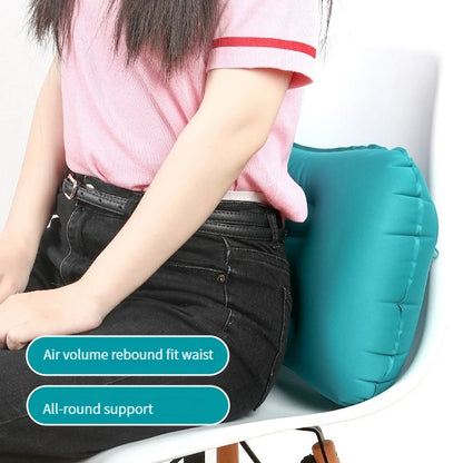 Inflatable travel pillow with neck and waist support for outdoor comfort