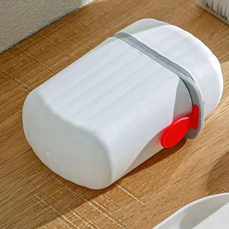 Portable soap box with sealed waterproof design for travel and bathroom use