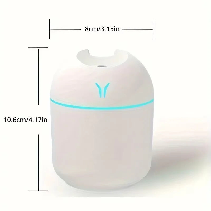 Portable USB Ultrasonic Air Humidifier Essential Oil Diffuser with Colorful LED Light for Car and Home


