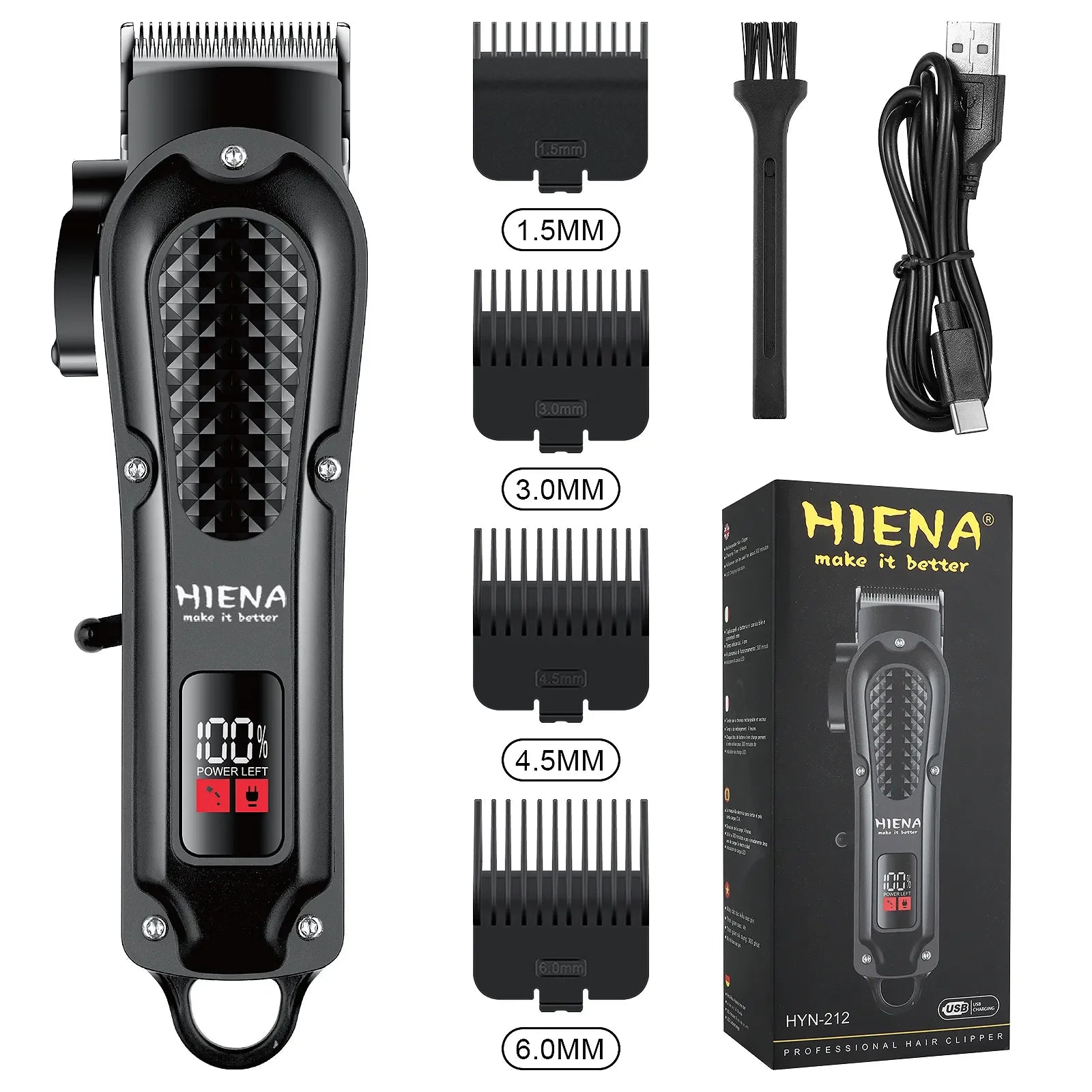 Rechargeable Hair Clipper HYN-212 for Men’s Cordless Beard Trimming