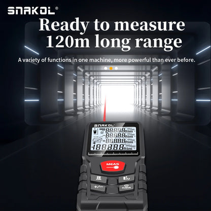 Snakol Laser Distance Meter with 50m to 120m Range, Digital Tape Measure and High Precision Professional Rangefinder Tool
