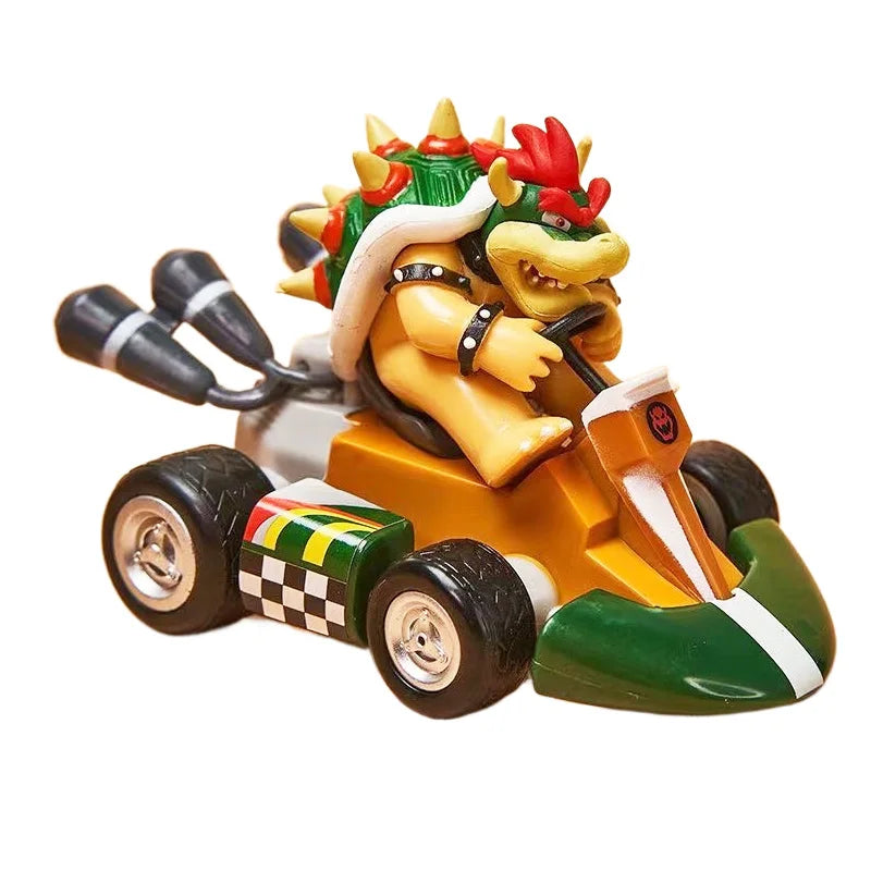 Super Mario Kart action figures set with pull back cars for kids

