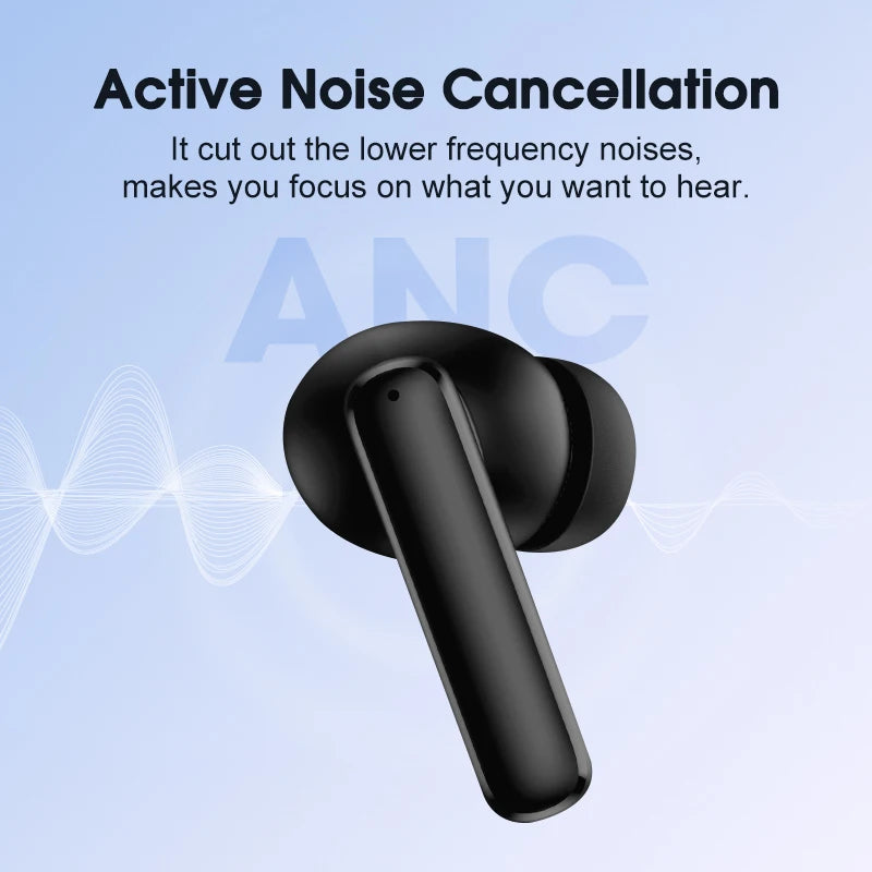 QCY T13 ANC Earphone Bluetooth 5.3 with active noise cancellation and fast charging for wireless audio and gaming