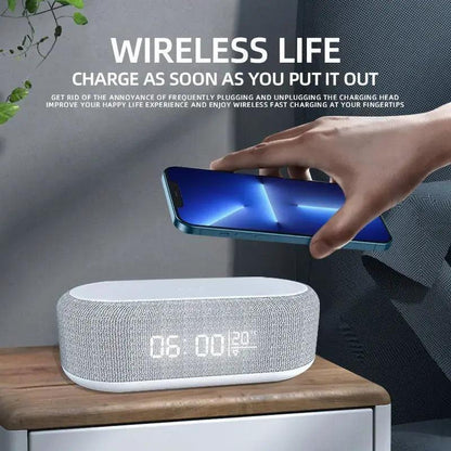 Wireless Charging Alarm Clock with Qi charger for phone, AirPods, and more

