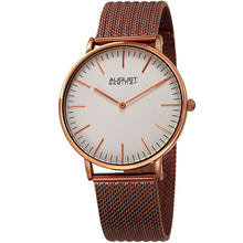 August Steiner men's watch with steel mesh band and matte white dial

