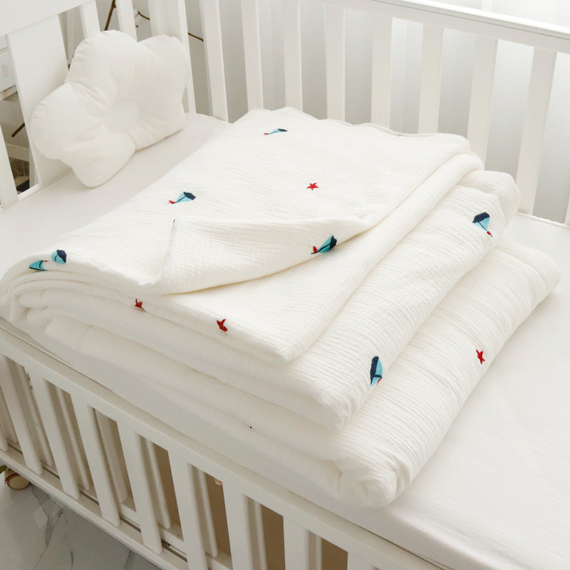 Super soft baby bath towel made of quilted cotton for gentle skin care

