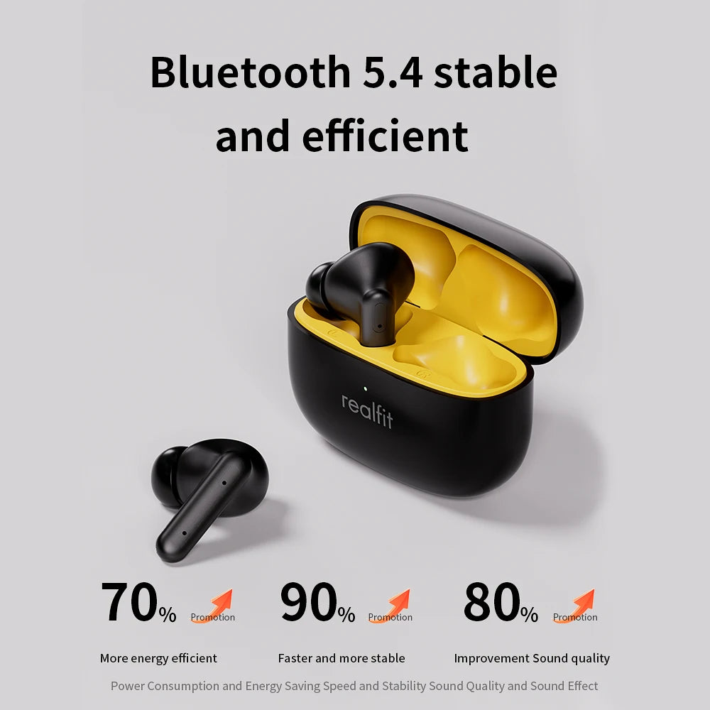 Realfit F3 ANC Bluetooth Earphones with ENC Call and HiFi Stereo Sound