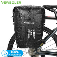 Waterproof bike bag 27L with rear rack mount for cycling and travel storage

