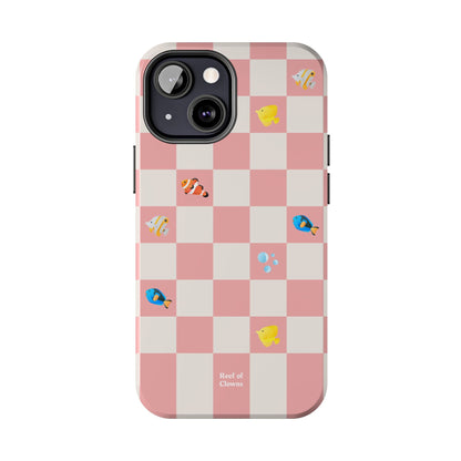 Checkerboard Phone Case in Pinktide Design by Reef of Clowns