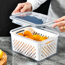 Stackable fridge organizer bins with clear design for kitchen and refrigerator storage

