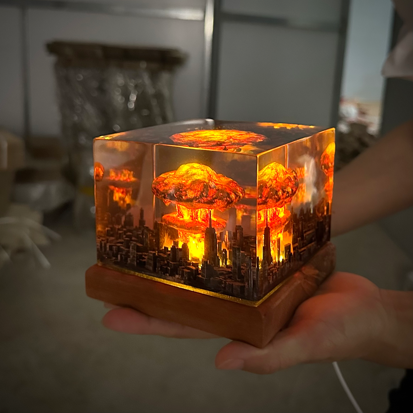 Atomic bomb resin night light
