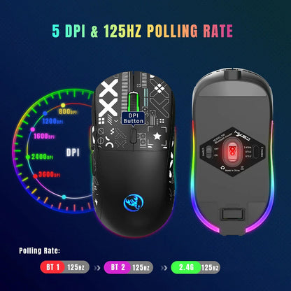 Rechargeable RGB Wireless Gaming Mouse with 3600 DPI for PC and Laptop

