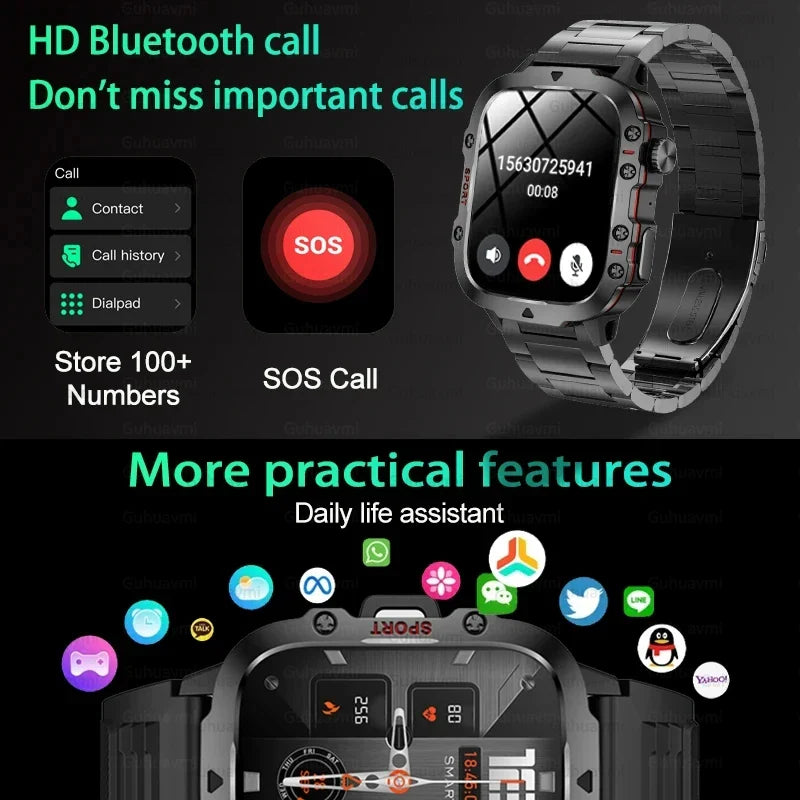 Military Smart Watch for Men with GPS and Outdoor Fitness Features

