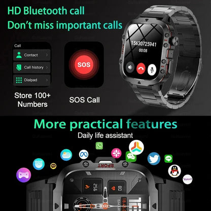 Military Smart Watch for Men with GPS and Outdoor Fitness Features

