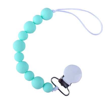 Silicone baby pacifier clip chain to hold and secure pacifier safely

