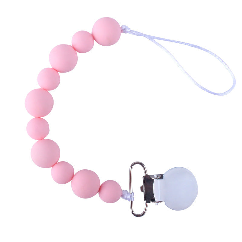 Silicone baby pacifier clip chain to hold and secure pacifier safely

