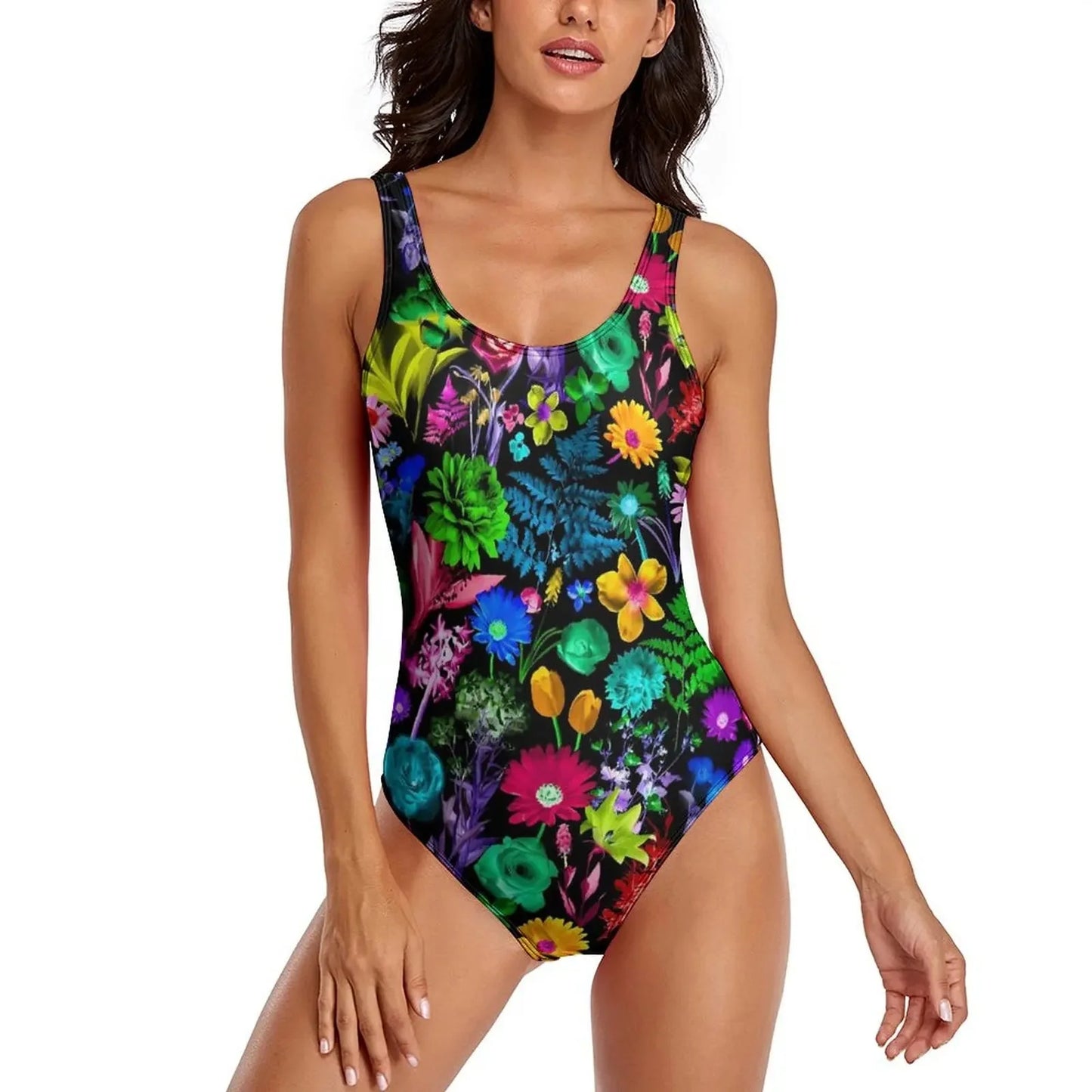 Colorful Floral Push-Up Swimwear One-Piece for Summer