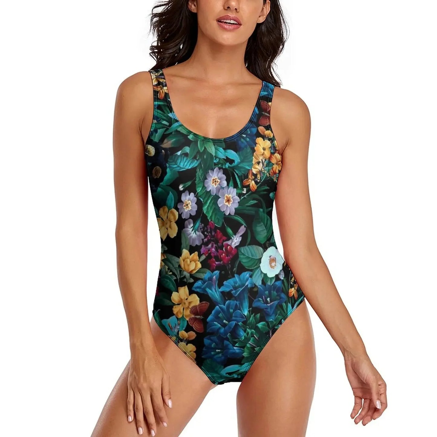 Colorful Floral Push-Up Swimwear One-Piece for Summer