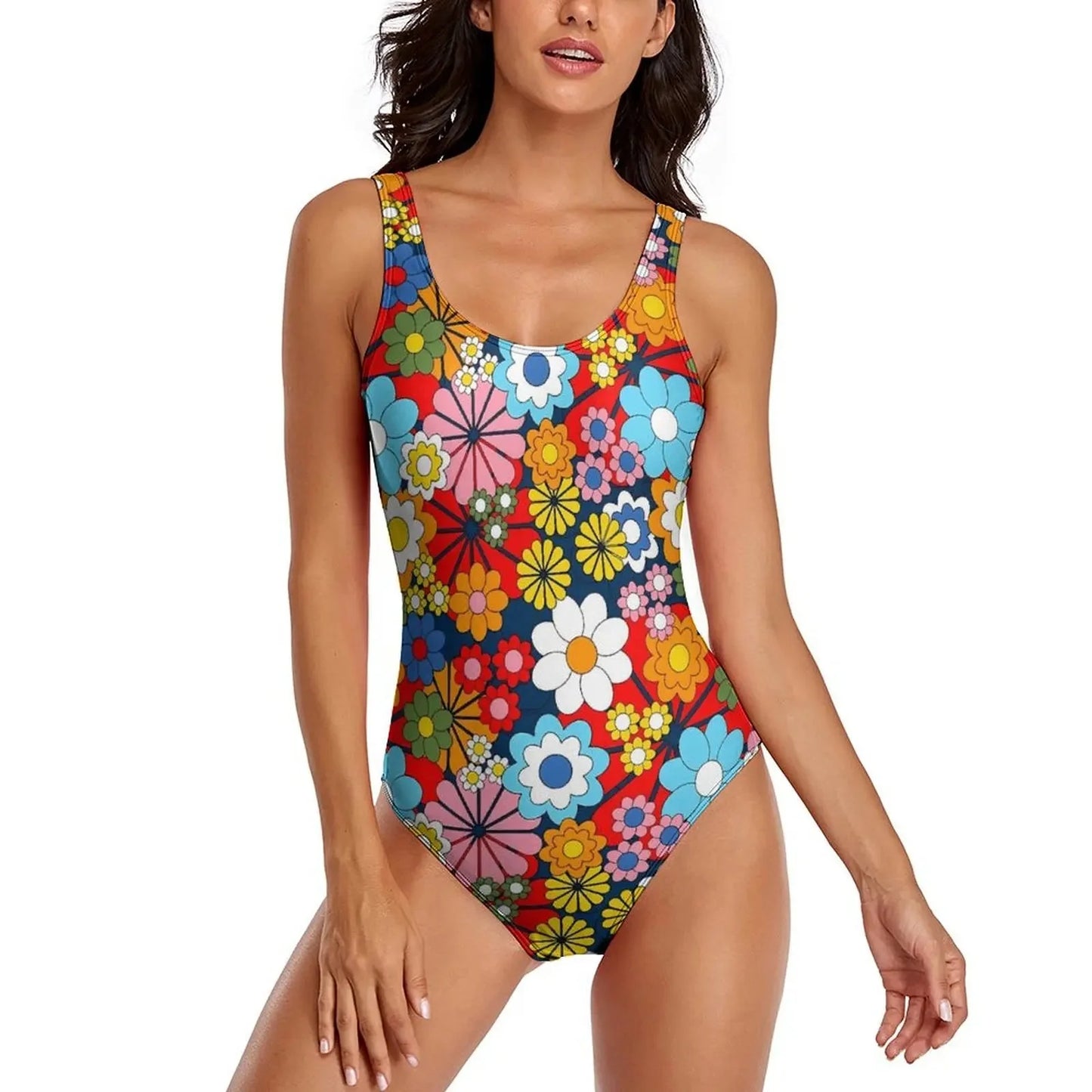 Colorful Floral Push-Up Swimwear One-Piece for Summer