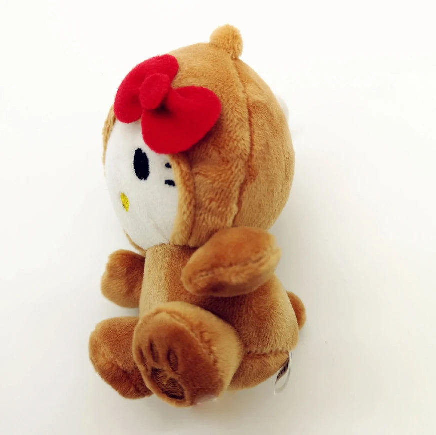 Sanrio plush keychain featuring cute kitty, panda, and bear stuffed toy pendants

