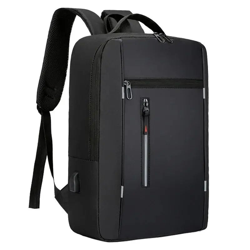 Men's waterproof laptop backpack with USB charging port and 15.6-inch capacity