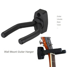 Heavy-duty guitar holder wall mount with padded hook for secure instrument display


