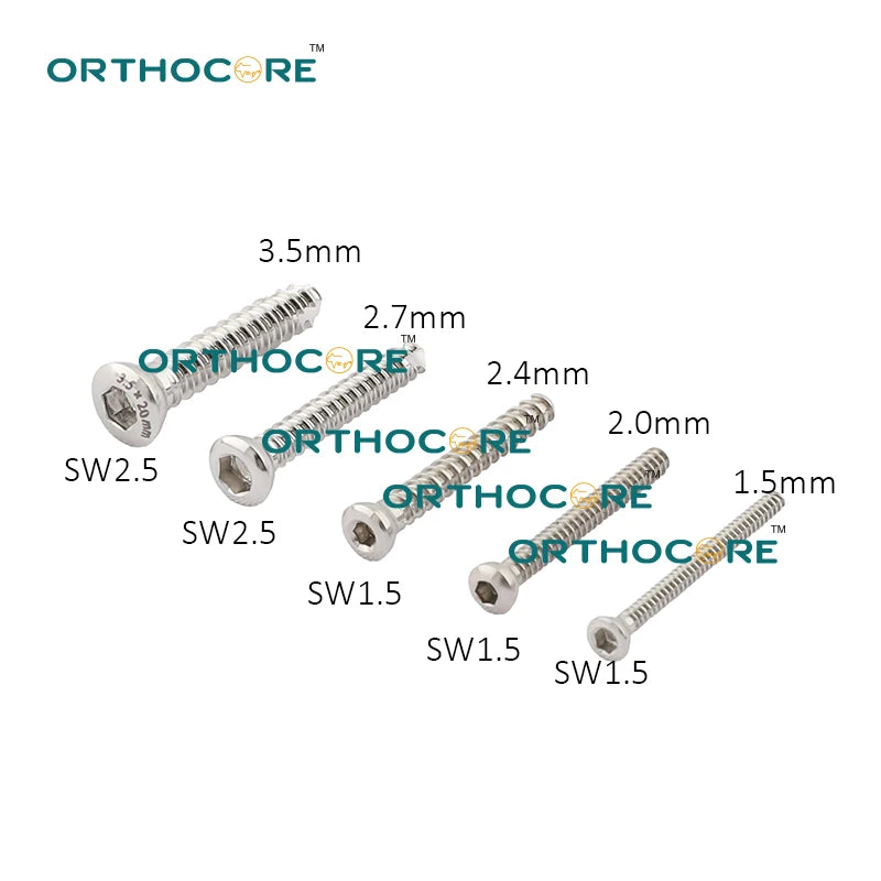2.7mm stainless steel self-tapping cortical screws for veterinary orthopedic surgery