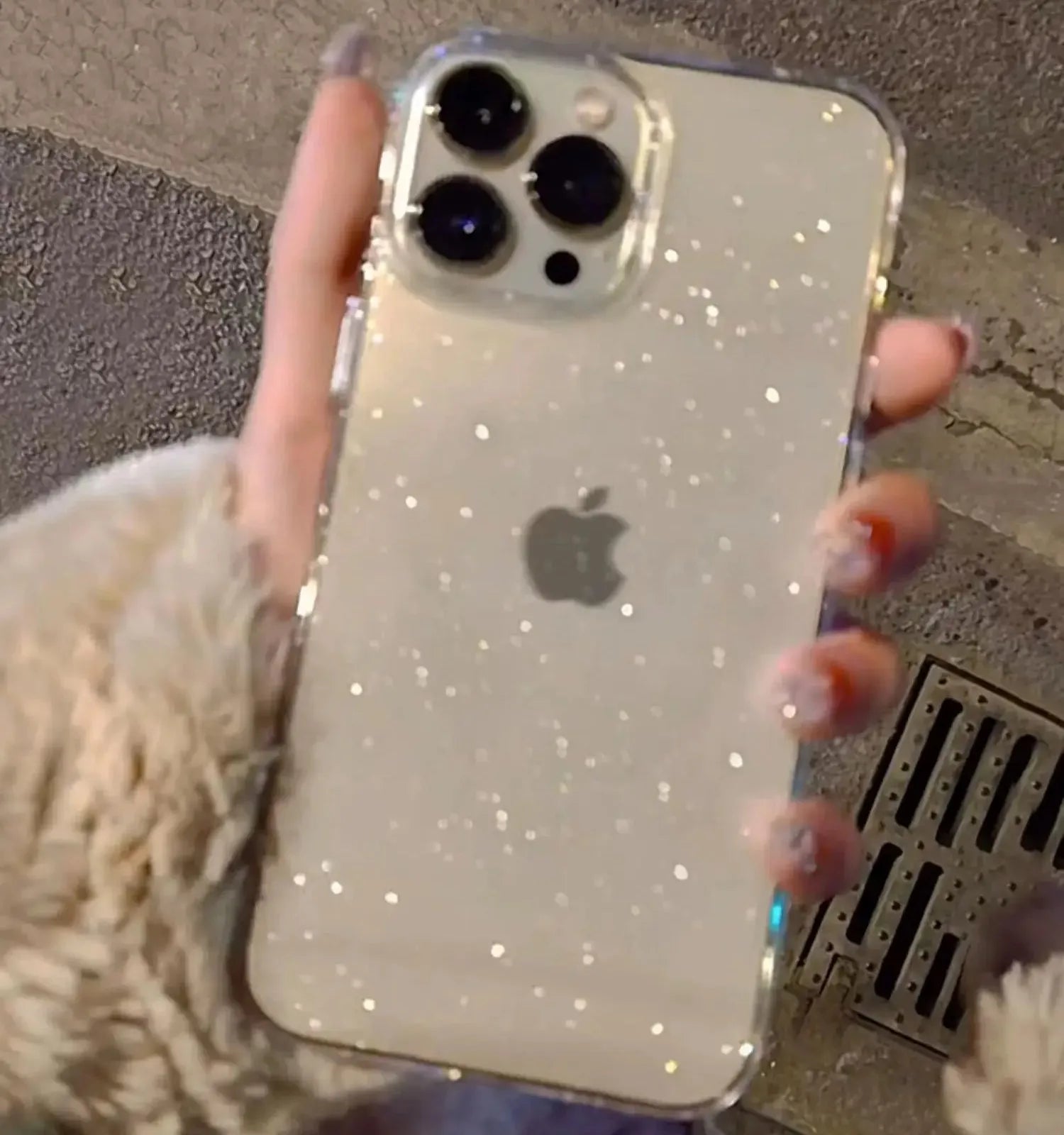 Glitter Shockproof Transparent iPhone Case for Maximum Protection

