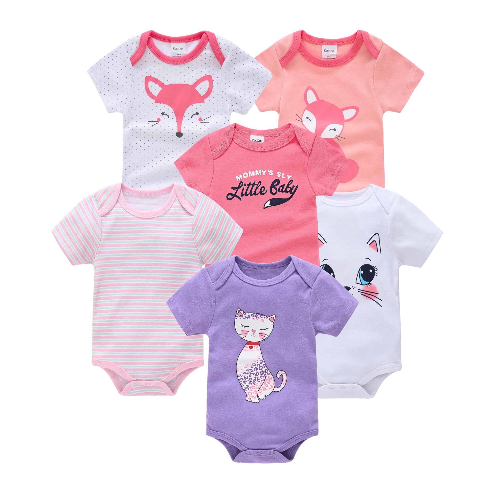 Pack of soft newborn cotton baby bodysuits with short sleeves for infants

