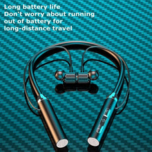 Bluetooth neckband headphones with HiFi 9D stereo and magnetic design