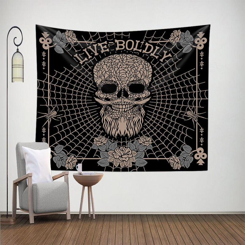 skull wall tapestry