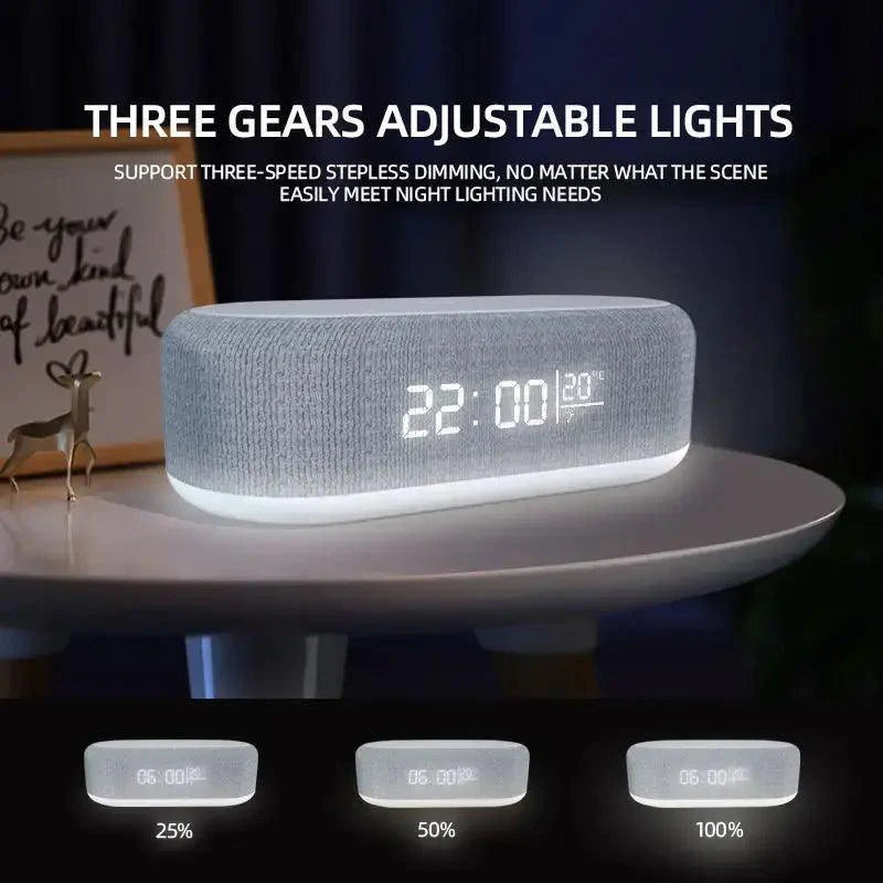 Wireless Charging Alarm Clock with Qi charger for phone, AirPods, and more


