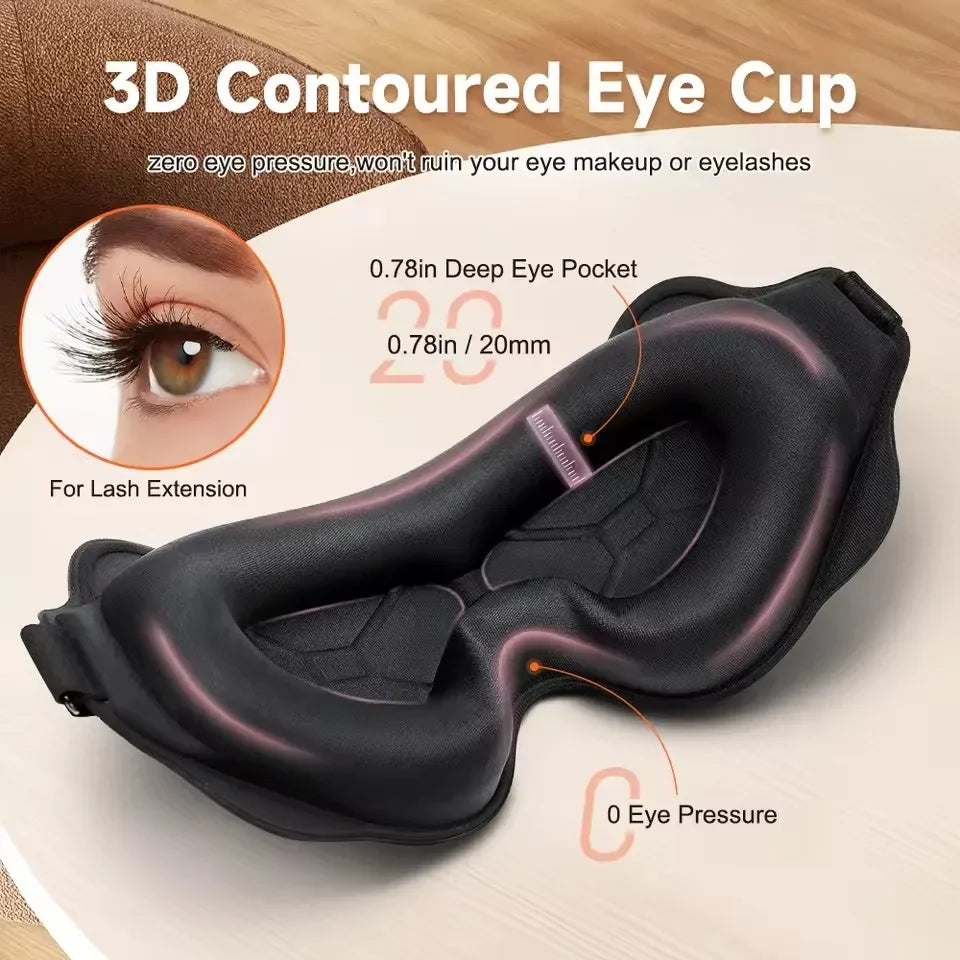 3D sleeping mask eyepatch for travel and night light blocking

