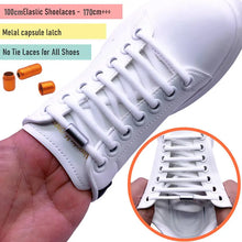 Elastic Lazy Shoelaces in black for sneakers and flats with secure lock system