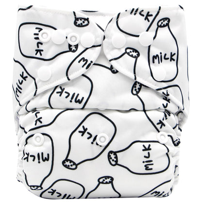 Reusable baby cloth diapers with soft cartoon prints and eco-friendly fabric


