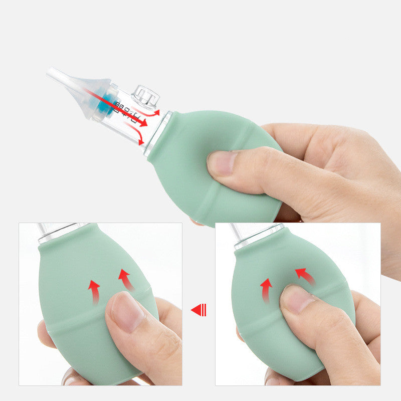 Infant silicone nasal aspirator pump for gentle baby nose cleaning

