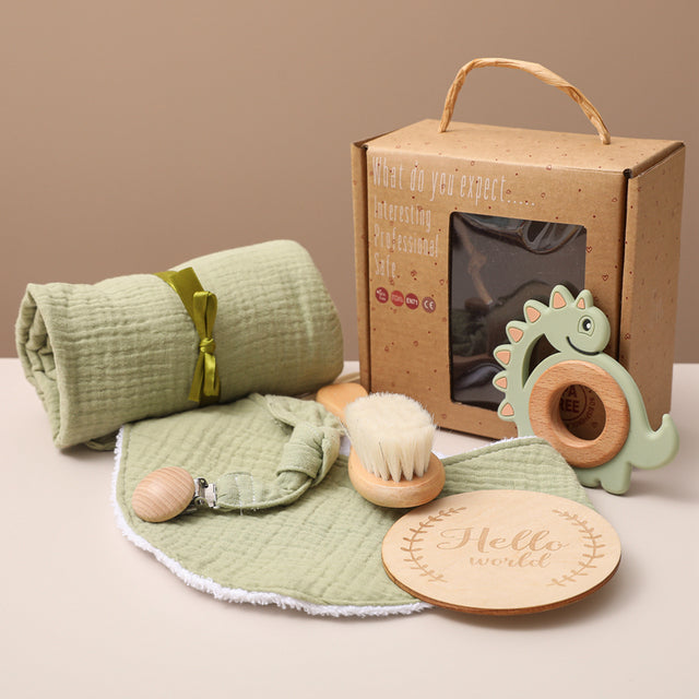 Bopoobo baby bath toys set with swaddle wrap and milestone cards for baby

