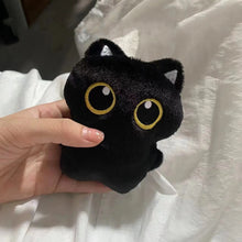 Soft black cat plush toy for kids, perfect for cuddling and gifting

