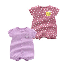 Summer baby girl cotton jumpsuit set for 0–24 months with cute design

