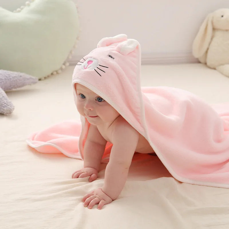 Toddler hooded bath towel used as soft baby wrap for boys and girls

