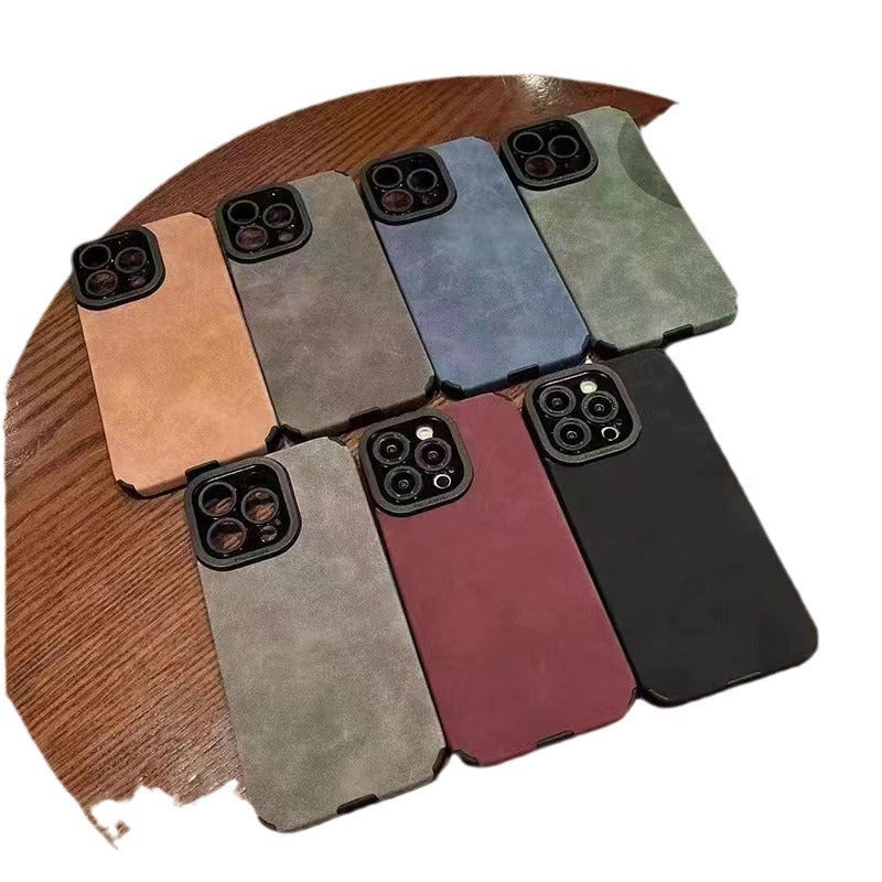 Korean style suede phone case with soft texture and drop protection


