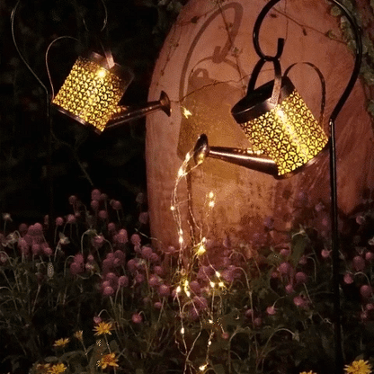LED Solar Powered Watering Can Garden Ornament
