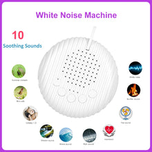 Portable baby sleep machine with white noise and 10 relaxing sound options

